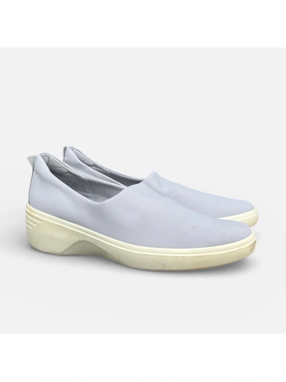 ECCO Soft 7 Wedge Slip-on Sneaker Silver Gray Women’s EU Sz 41; US 10-10.5